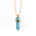 Collier pendentif turquoise pour femme avec pendule en pierre de guérison